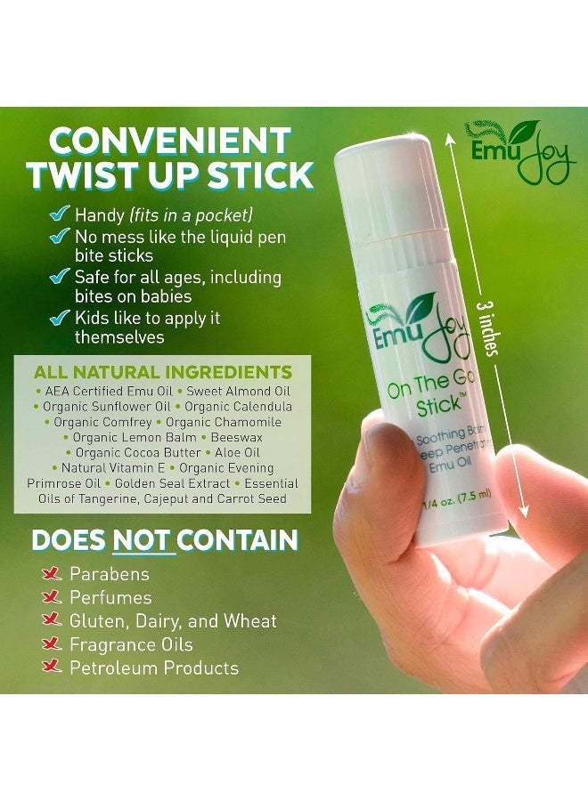 Emu Joy Mosquito Bite Relief - Bug Bite Itch Relief for Kids Baby & Adults - Anti Itch Treatment for Insect Bites Bee Stings Bed Bug Bites - All Natural On The Go Stick - Image 2